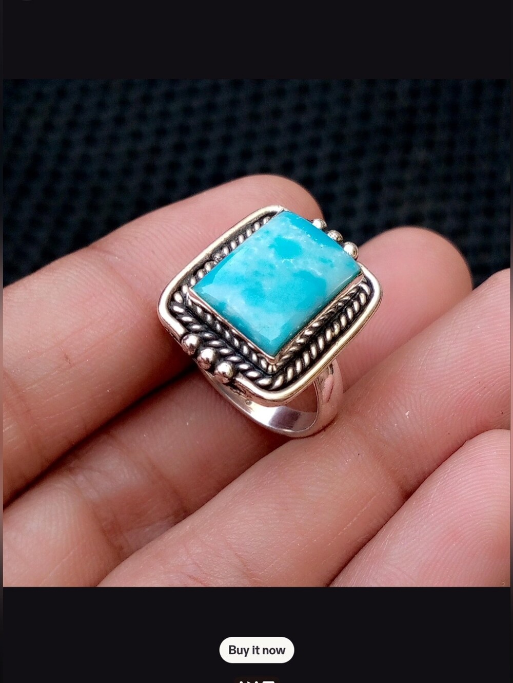 Larimar Set In Sterling Silver